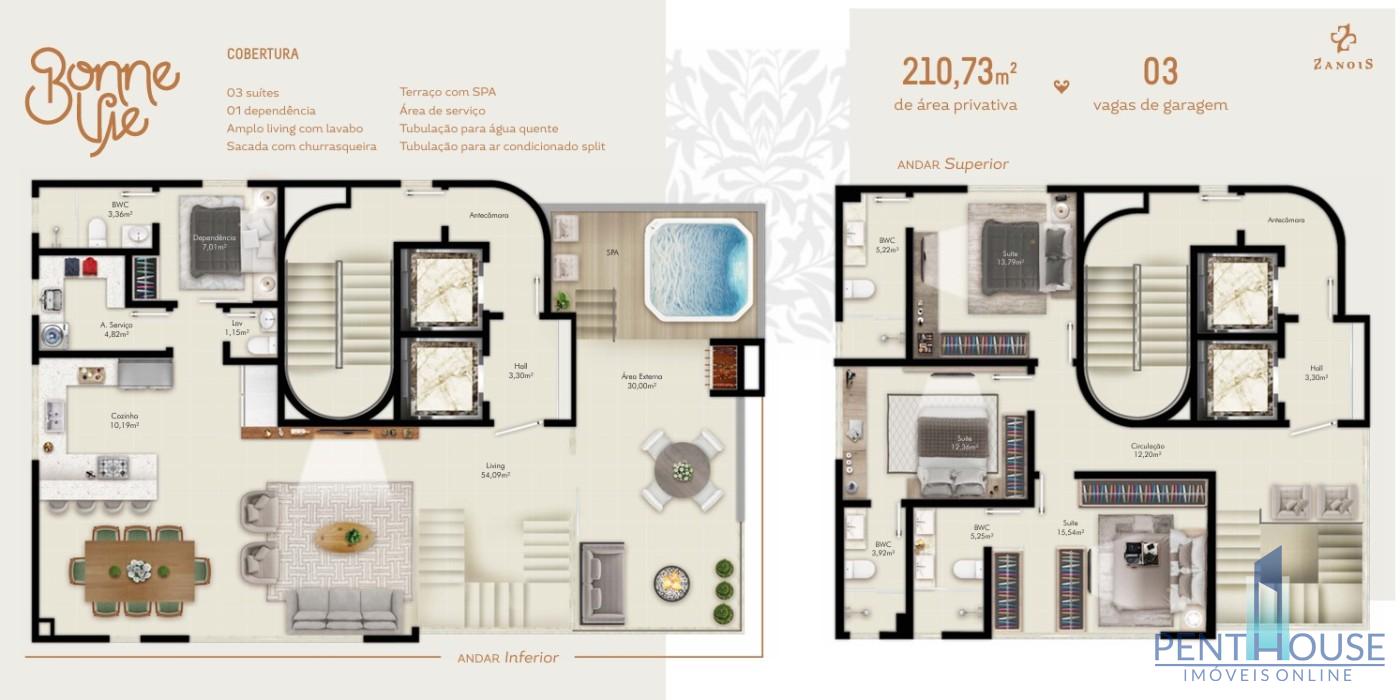 Cobertura, 3 quartos, 210 m² - Foto 19